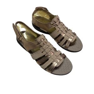 Collection Clarks Sandals Womens 10MAlexis Blossom Strappy Pink Leather Metallic